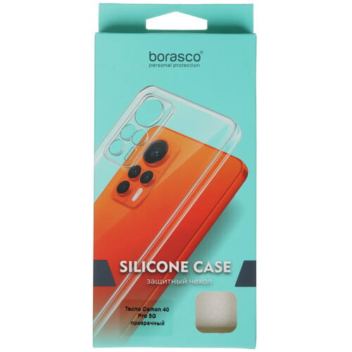 Купить Накладка  BoraSCO Silicone Case для Tecno CAMON 40 Pro 5G прозрачный  5624752. Характеристики, отзывы и цены в Донецке