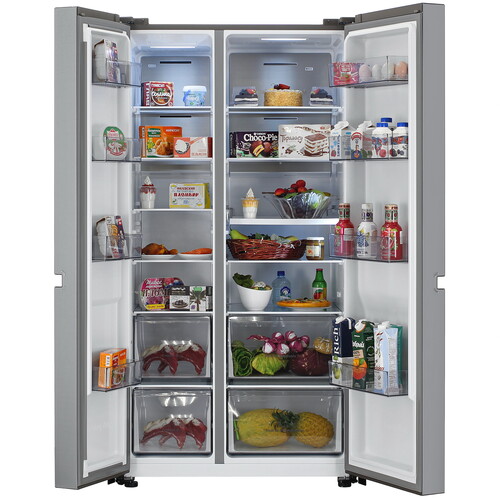 Купить Холодильник Side by Side   Hisense RS840N4AIF серебристый  9300178. Характеристики, отзывы и цены в Донецке