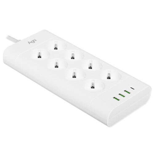 Купить Сетевой фильтр AGNI TP-FA4U8E-C белый  9289259. Характеристики, отзывы и цены в Донецке