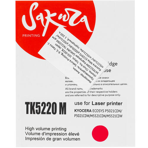 Купить Картридж лазерный SAKURA TK5220M пурпурный, с чипом  1197196. Характеристики, отзывы и цены в Донецке