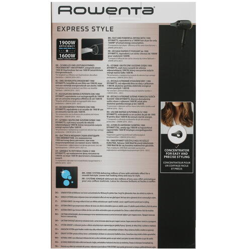 Купить Фен Rowenta Express Style CV1811F0 черный/золотистый  9983001. Характеристики, отзывы и цены в Донецке