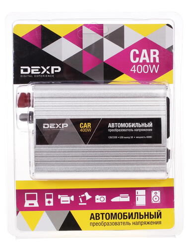 Купить Инвертор DEXP CAR 400W  1037025. Характеристики, отзывы и цены в Донецке
