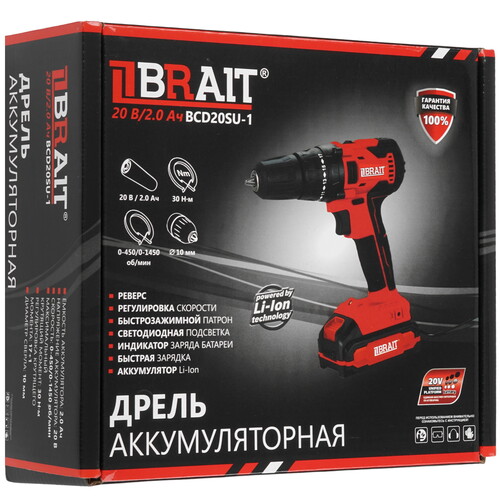 Купить Дрель-шуруповерт BRAIT BCD20SU-1 без ЗУ, без АКБ  9230262. Характеристики, отзывы и цены в Донецке