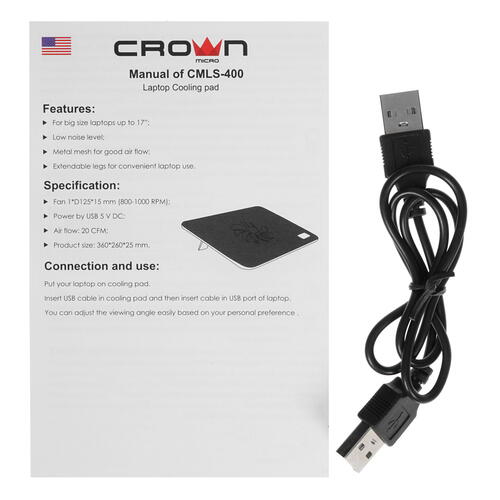 Купить Охлаждающая подставка Crown CMLS-400 черный  4775601. Характеристики, отзывы и цены в Донецке