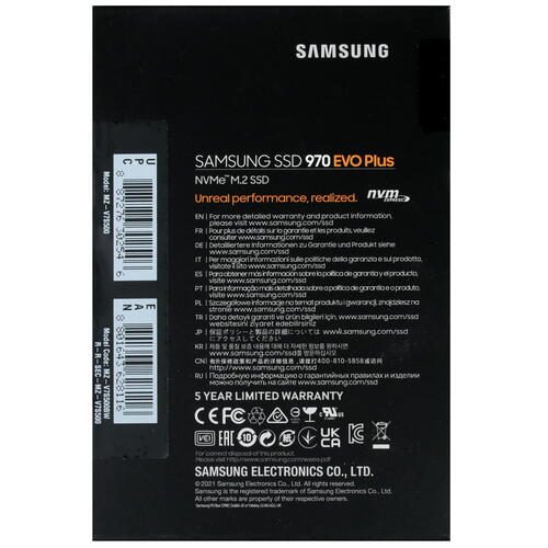 Купить 500 ГБ M.2 NVMe накопитель Samsung 970 EVO Plus [MZ-V7S500BW]  5052338. Характеристики, отзывы и цены в Донецке
