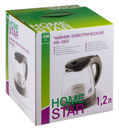 Купить Электрочайник Homestar HS-1053 черный  9062631. Характеристики, отзывы и цены в Донецке