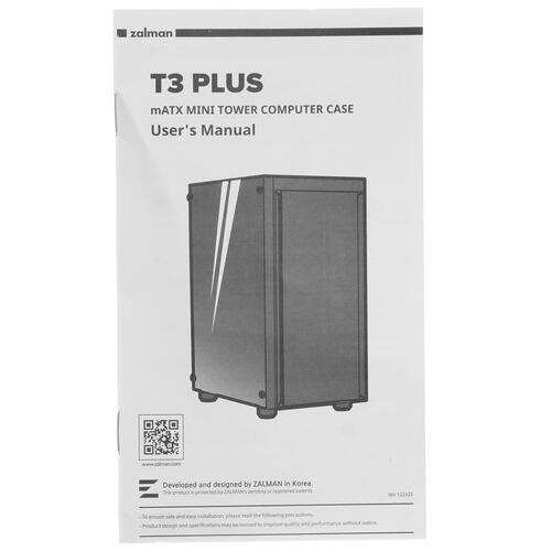 Купить Корпус ZALMAN T3 PLUS  черный  5444381. Характеристики, отзывы и цены в Донецке