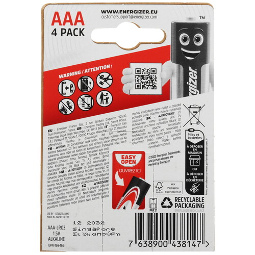 Купить Батарейка Energizer Max AAA / AAA (LR03/FR03)  5463263. Характеристики, отзывы и цены в Донецке
