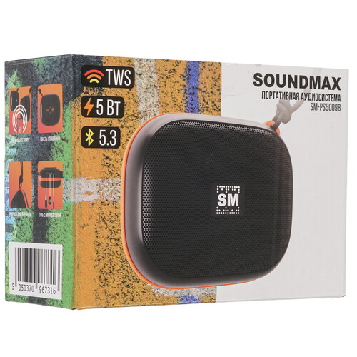 Купить Портативная колонка Soundmax SM-PS5009B, черный  9094731. Характеристики, отзывы и цены в Донецке