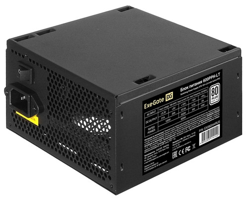 Купить Блок питания ExeGate 80+ 600PPH-LT [EX282044RUS-OEM] черный  8187877. Характеристики, отзывы и цены в Донецке