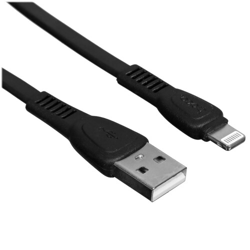 Купить Кабель плоский Hoco Lightning 8-pin - USB 2.0 Type-A черный 1 м  5475118. Характеристики, отзывы и цены в Донецке