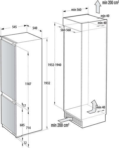 Купить Встраиваемый холодильник Gorenje NRKI519E82WF  9281294. Характеристики, отзывы и цены в Донецке