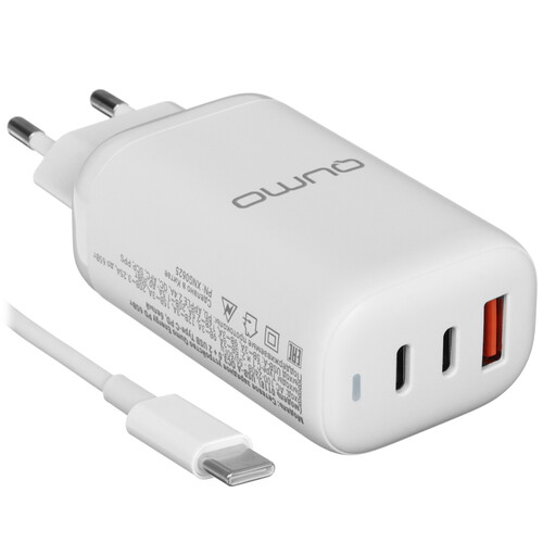 Купить Сетевое зарядное устройство QUMO Energy PD 65W белый  5627903. Характеристики, отзывы и цены в Донецке