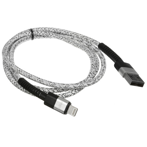 Купить Кабель круглый FORZA Lightning 8-pin - USB 2.0 Type-A серый 1 м  5482347. Характеристики, отзывы и цены в Донецке