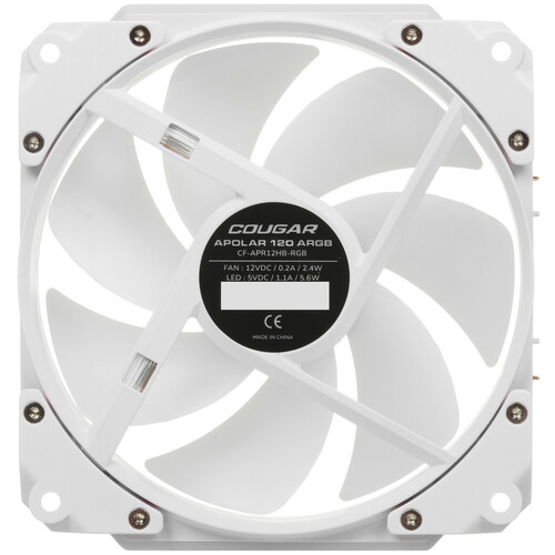 Купить Вентилятор Cougar APOLAR 120 ARGB [CF-APR12HW-RGB] белый  5454616. Характеристики, отзывы и цены в Донецке