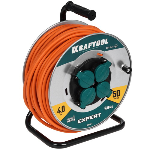 Купить Удлинитель силовой KRAFTOOL  55089-50 оранжевый  9172155. Характеристики, отзывы и цены в Донецке