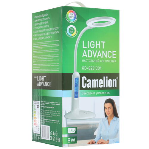Купить Настольный светильник Camelion KD-823 C01 белый  1330285. Характеристики, отзывы и цены в Донецке