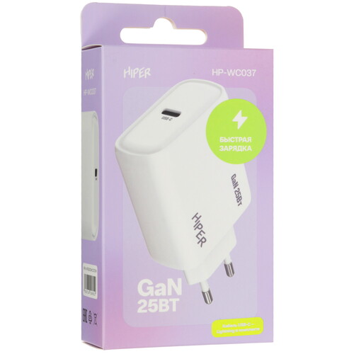 Купить Сетевое зарядное устройство HIPER HP-WC037 белый  5612961. Характеристики, отзывы и цены в Донецке