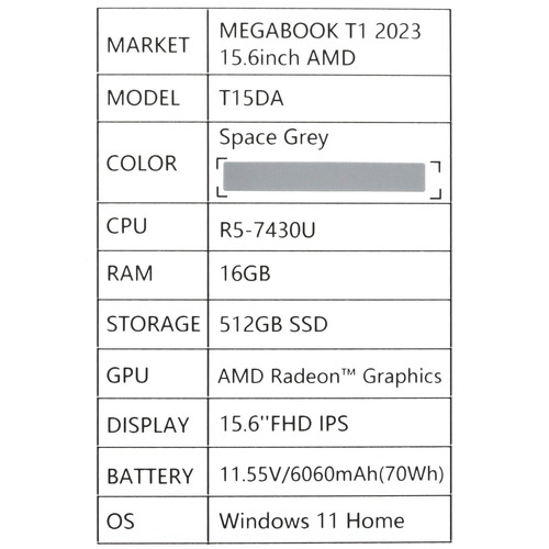 Купить 15.6" Ноутбук Tecno Megabook T1 серый  5483509. Характеристики, отзывы и цены в Донецке