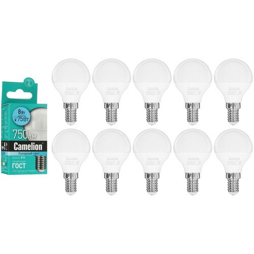 Купить Лампа светодиодная Camelion LED E14/G45/8w/845  5643000. Характеристики, отзывы и цены в Донецке