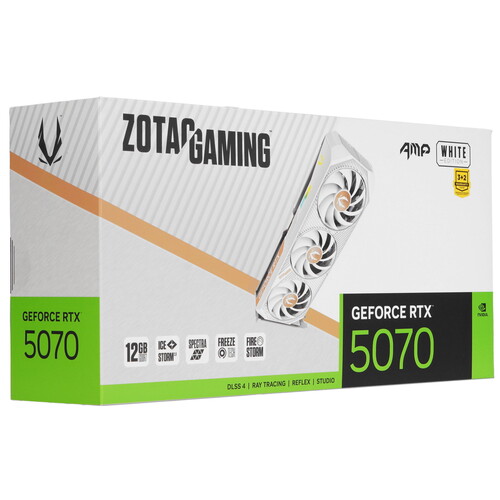 Купить Видеокарта Zotac GeForce RTX 5070 GAMING AMP White Edition  5632858. Характеристики, отзывы и цены в Донецке