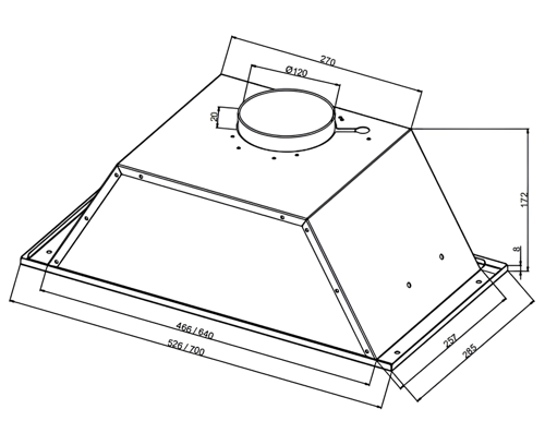 Купить Вытяжка полновстраиваемая NORDFROST FB 6060 B черный  9021350. Характеристики, отзывы и цены в Донецке