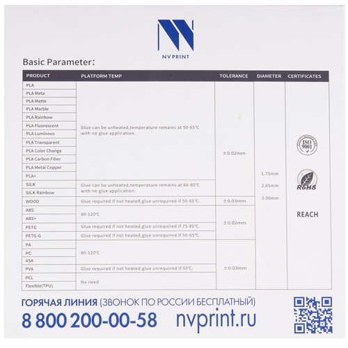 Купить Пластик NVPRINT PLA+ Blue Grey  9158669. Характеристики, отзывы и цены в Донецке