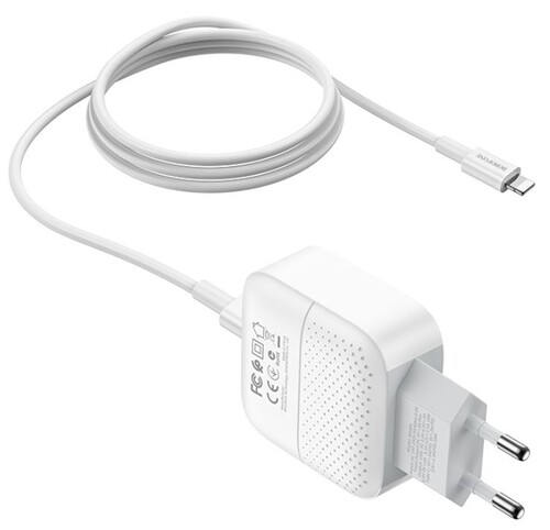 Купить Сетевое зарядное устройство Borofone BA46A белый  5474781. Характеристики, отзывы и цены в Донецке