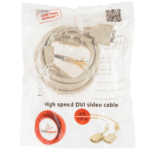 Купить Кабель  Cablexpert DVI-D - DVI-D, 1.8 м  5452132. Характеристики, отзывы и цены в Донецке