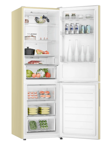 Купить Холодильник с морозильником   Haier CEF536CCG бежевый  9291523. Характеристики, отзывы и цены в Донецке