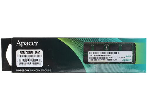 Купить Оперативная память SODIMM Apacer [DV.08G2K.KAM] 8 ГБ  1131662. Характеристики, отзывы и цены в Донецке