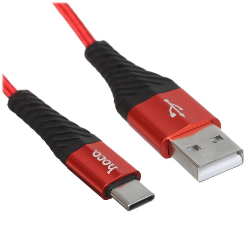 Купить Кабель круглый Hoco USB Type-C - USB 2.0 Type-A красный 1 м  5475029. Характеристики, отзывы и цены в Донецке