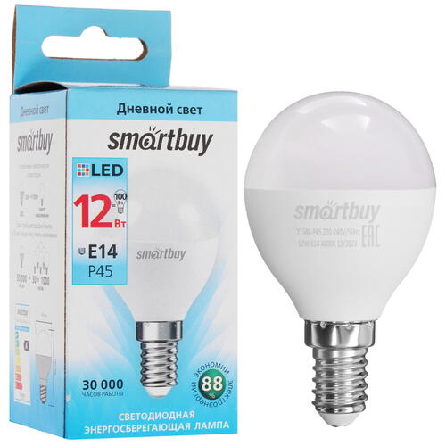 Купить Лампа светодиодная Smartbuy-P45-12W/4000/E14  9104998. Характеристики, отзывы и цены в Донецке