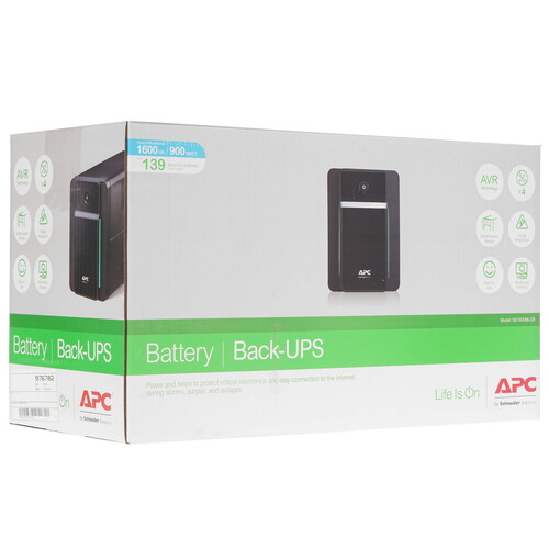 Купить ИБП APC Back-UPS BX1600MI-GR (Линейно-интерактивный, 1600Ва, 4*CEE, USB, RJ45)  4746657. Характеристики, отзывы и цены в Донецке