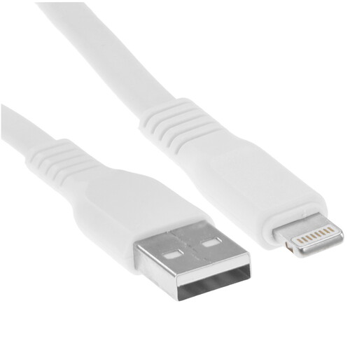 Купить Кабель плоский Borofone Lightning 8-pin - USB 2.0 Type-A белый 1 м  9244383. Характеристики, отзывы и цены в Донецке