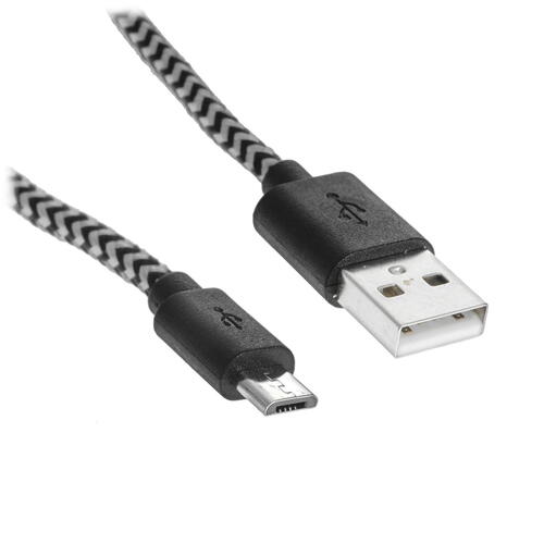 Купить Кабель круглый PERO micro USB - USB 2.0 Type-A серый 2 м  5048612. Характеристики, отзывы и цены в Донецке