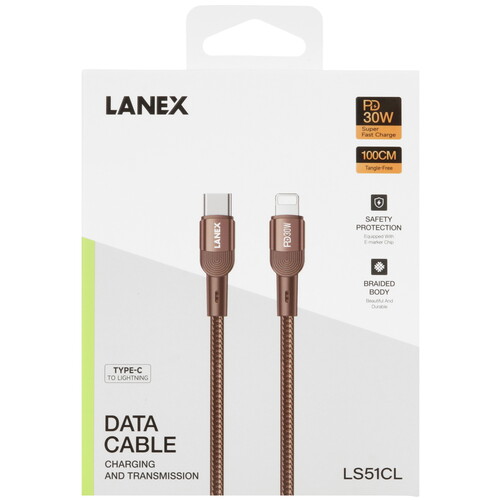 Купить Кабель круглый LANEX USB Type-C - USB Type-C золотистый 1 м  9280486. Характеристики, отзывы и цены в Донецке
