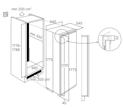 Купить Встраиваемый холодильник без морозильника  Kuppersbusch FK 8840.1i  9255906. Характеристики, отзывы и цены в Донецке