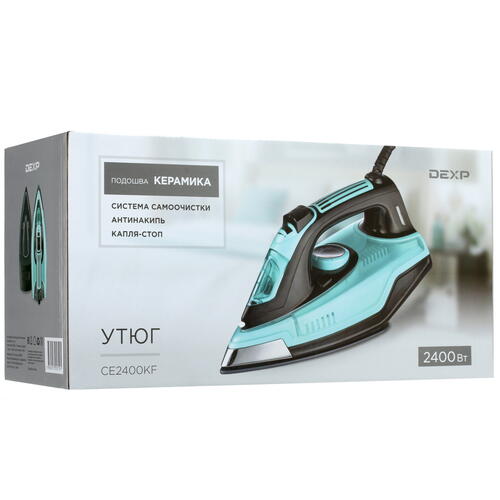Купить Утюг DEXP CE2400KF бирюзовый  1392242. Характеристики, отзывы и цены в Донецке