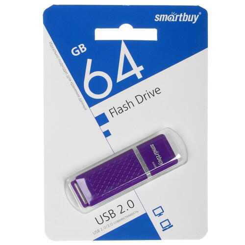 Купить Память USB Flash 64 ГБ SmartBuy Quartz  5072225. Характеристики, отзывы и цены в Донецке