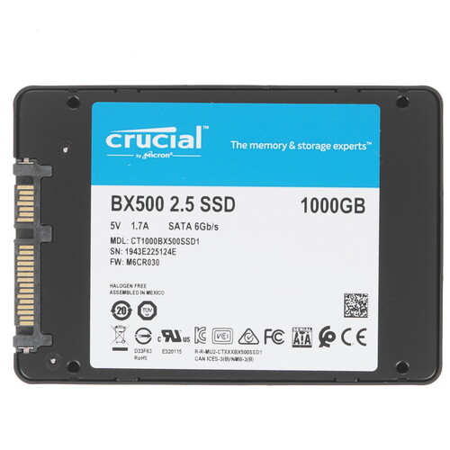 Купить 1000 ГБ 2.5" SATA накопитель Crucial BX500 [CT1000BX500SSD1]  1615452. Характеристики, отзывы и цены в Донецке