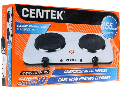 Купить Плита компактная электрическая Centek CT-1507 белый  1114259. Характеристики, отзывы и цены в Донецке