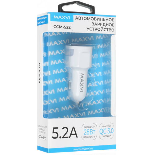 Купить Автомобильное ЗУ Maxvi CCM-522 белый  5366923. Характеристики, отзывы и цены в Донецке