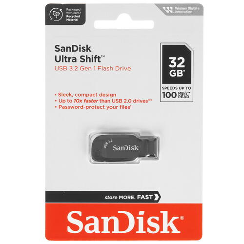 Купить Память USB Flash 32 ГБ SanDisk Ultra Shift [SDCZ410-032G-G46]  5452604. Характеристики, отзывы и цены в Донецке