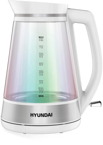 Купить Электрочайник Hyundai HYK-G3037 белый  9952269. Характеристики, отзывы и цены в Донецке