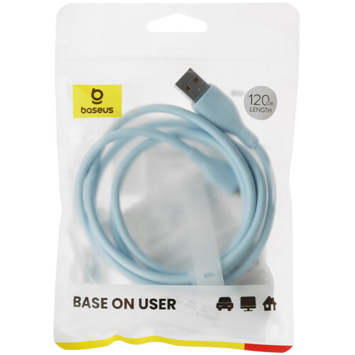 Купить Кабель круглый Baseus USB Type-C - USB 2.0 Type-A голубой 1.2 м  5627452. Характеристики, отзывы и цены в Донецке