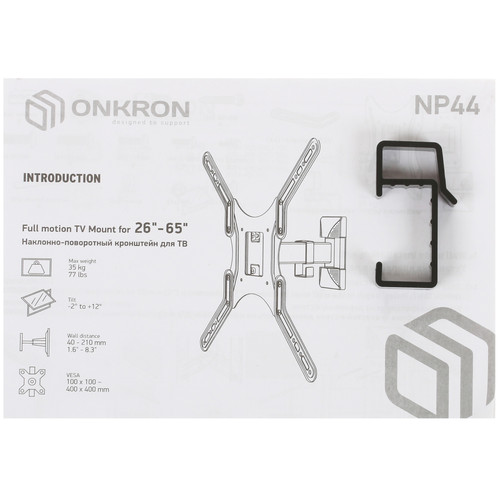 Купить Кронштейн для ТВ ONKRON NP44 черный  4830296. Характеристики, отзывы и цены в Донецке