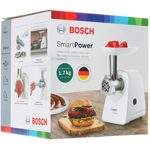 Купить Мясорубка электрическая Bosch SmartPower MFW2510W белый  1388743. Характеристики, отзывы и цены в Донецке