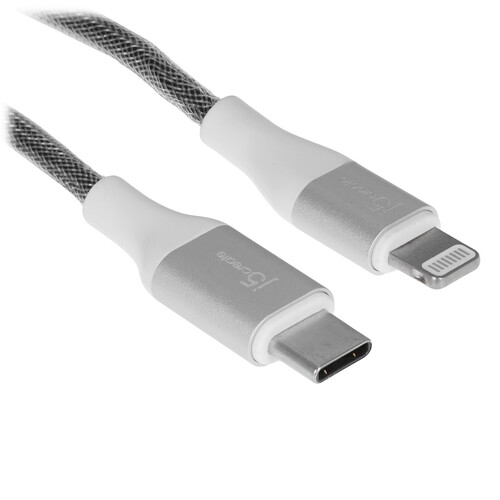 Купить Кабель круглый j5create Lightning 8-pin MFI - USB Type-C серебристый 1.2 м  9105317. Характеристики, отзывы и цены в Донецке