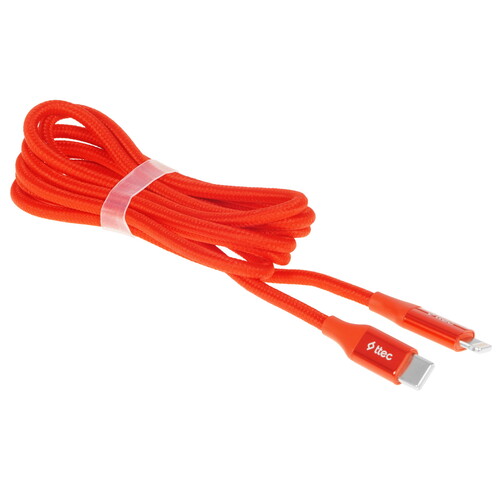 Купить Кабель круглый TTEC Lightning 8-pin - USB Type-C красный 1.5 м  9202629. Характеристики, отзывы и цены в Донецке